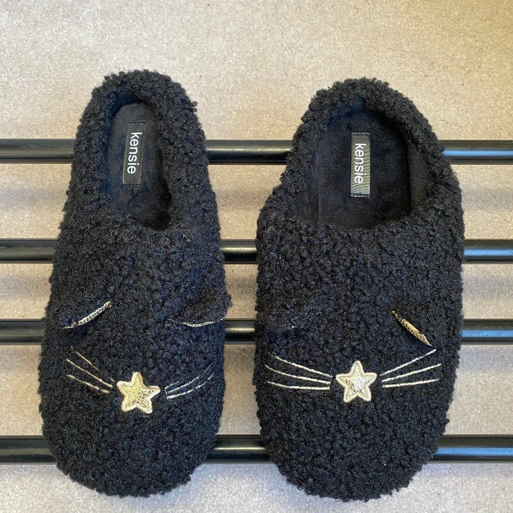 KENSIE Women Kitty Cat Scuff Slippers - NEW NWOB